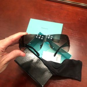 Tiffany and Co black rimless sunglasses